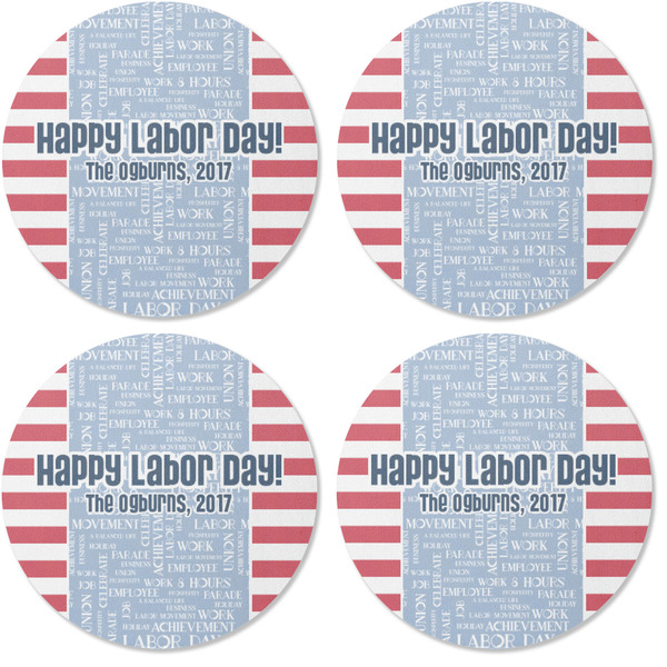 Labor Day Coaster Round Rubber Back - Apvl