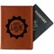 Labor Day Cognac Leather Passport Holder With Passport - Main