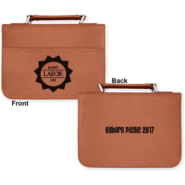 Labor Day Cognac Leatherette Bible Covers - Large Double Sided Apvl