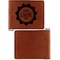 Labor Day Cognac Leatherette Bifold Wallets - Front and Back Single Sided - Apvl