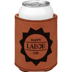 Labor Day Leatherette Can Sleeve - Single Sided