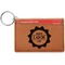 Labor Day Cognac Leatherette Keychain ID Holders - Front Credit Card