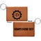 Labor Day Cognac Leatherette Keychain ID Holders - Front and Back Apvl