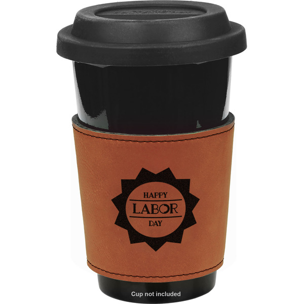 Custom Labor Day Leatherette Cup Sleeve - Double Sided (Personalized)