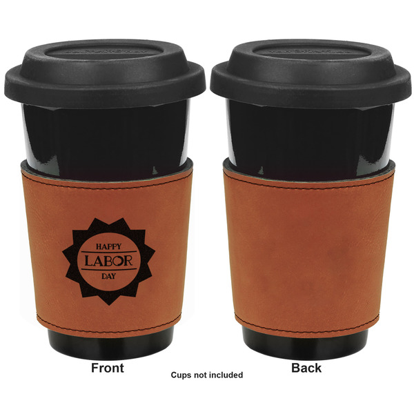 Labor Day Cognac Leatherette Mug Sleeve - Single Sided Apvl