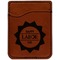 Labor Day Cognac Leatherette Phone Wallet close up