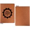 Labor Day Cognac Leatherette Portfolios with Notepad - Large - Single Sided - Apvl