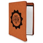 Labor Day Leatherette Zipper Portfolio with Notepad - Single Sided