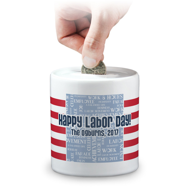 Custom Labor Day Coin Bank (Personalized)