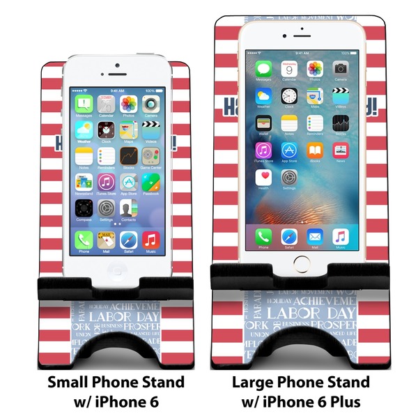 Labor Day Compare Phone Stand Sizes - with iPhones
