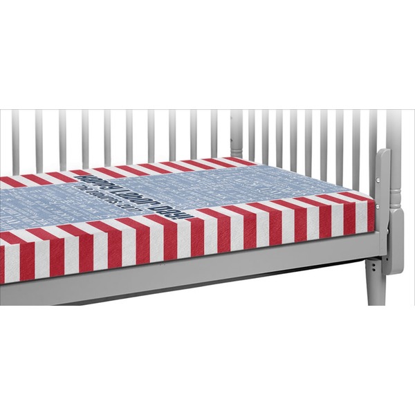 Custom Labor Day Crib Fitted Sheet (Personalized)
