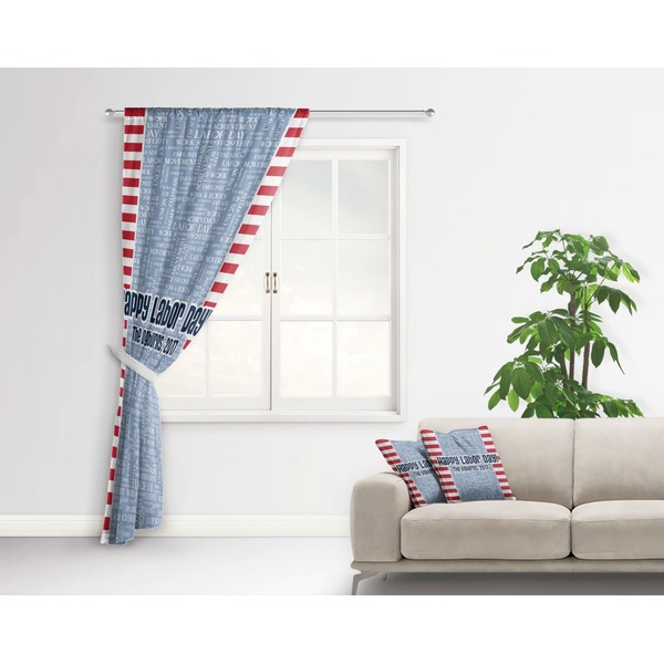 Labor Day Curtain With Window and Rod - in Room Matching Pillow