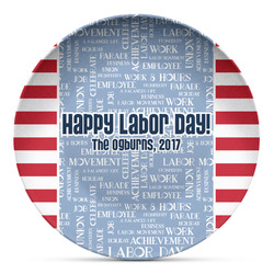 Labor Day Microwave Safe Plastic Plate - Composite Polymer (Personalized)