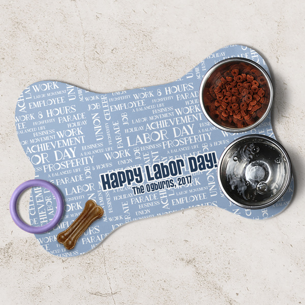 Labor Day Dog Bone Shaped Mat Lifestyle