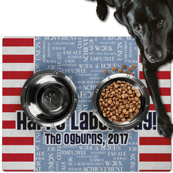 Labor Day Dog Food Mat - Large w/ Name or Text