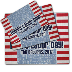 Labor Day Dog Food Mat w/ Name or Text