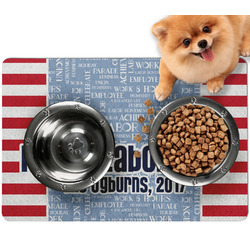Labor Day Dog Food Mat - Small w/ Name or Text