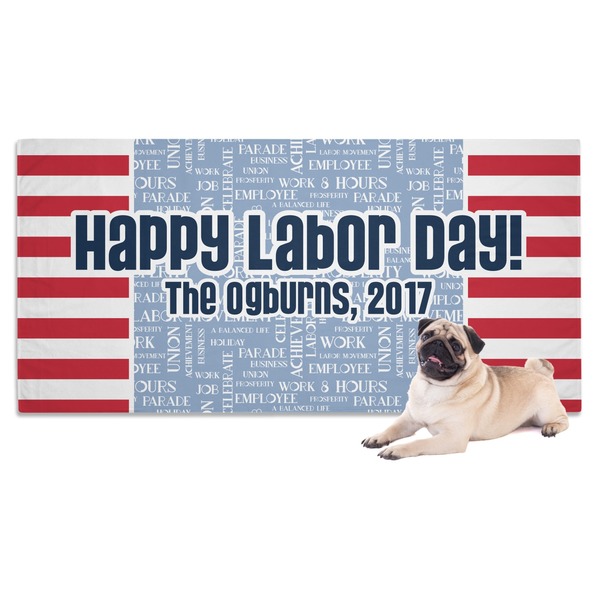 Custom Labor Day Dog Towel (Personalized)