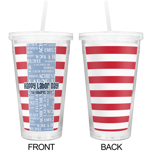 Labor Day Double Wall Tumbler with Straw - Approval