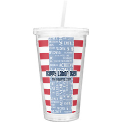 Labor Day Double Wall Tumbler with Straw (Personalized)