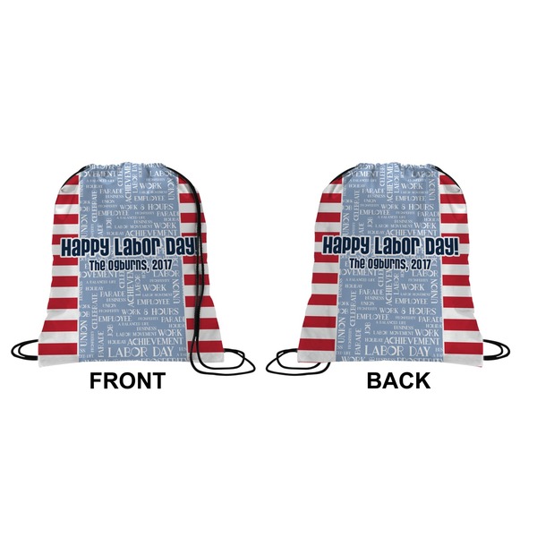 Labor Day Drawstring Backpack Front & Back Medium