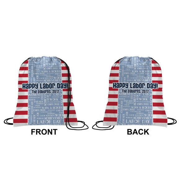 Labor Day Drawstring Backpack Front & Back Small