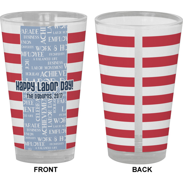 Labor Day Pint Glass - Full Color - Front & Back Views