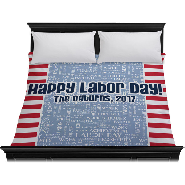 Labor Day Duvet Cover - King - On Bed - No Prop