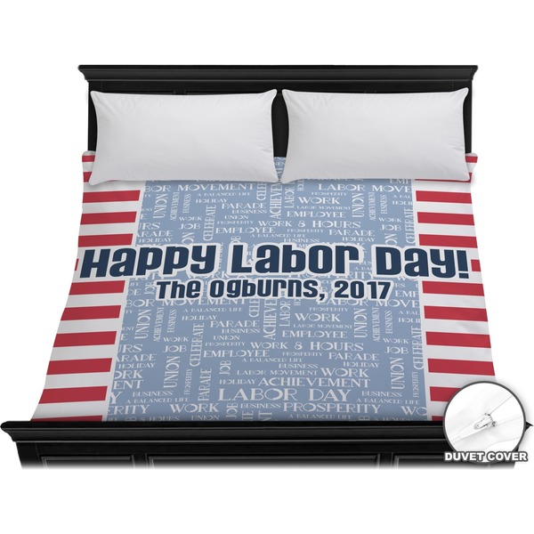 Custom Labor Day Duvet Cover - King (Personalized)