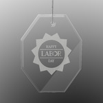Labor Day Engraved Glass Ornament - Octagon