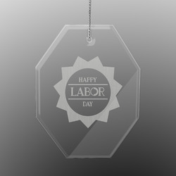 Labor Day Engraved Glass Ornament - Octagon