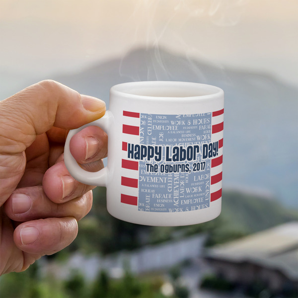 Custom Labor Day Single Shot Espresso Cup - Single (Personalized)