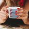 Labor Day Espresso Cup - 6oz (Double Shot) LIFESTYLE (Woman hands cropped)