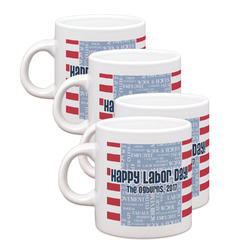 Labor Day Single Shot Espresso Cups - Set of 4 (Personalized)