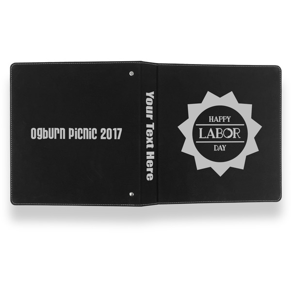 Labor Day Leather Binder - 1" - Black- Back Spine Front View