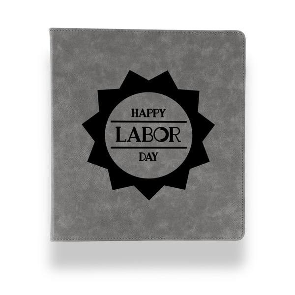 Labor Day Leather Binder - 1" - Grey - Front View