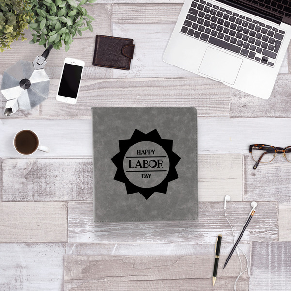 Labor Day Leather Binder - 1" - Grey - Lifestyle View