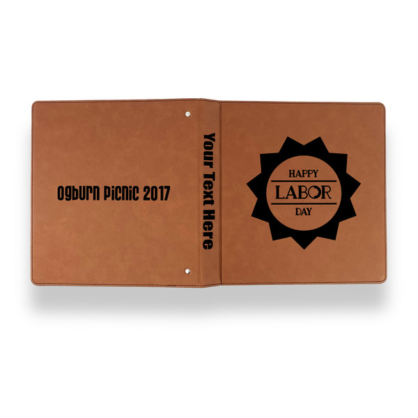 Labor Day Leather Binder - 1" - Rawhide - Back Spine Front View