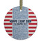 Labor Day Frosted Glass Ornament - Round