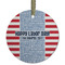 Labor Day Flat Glass Ornament - Round w/ Name or Text