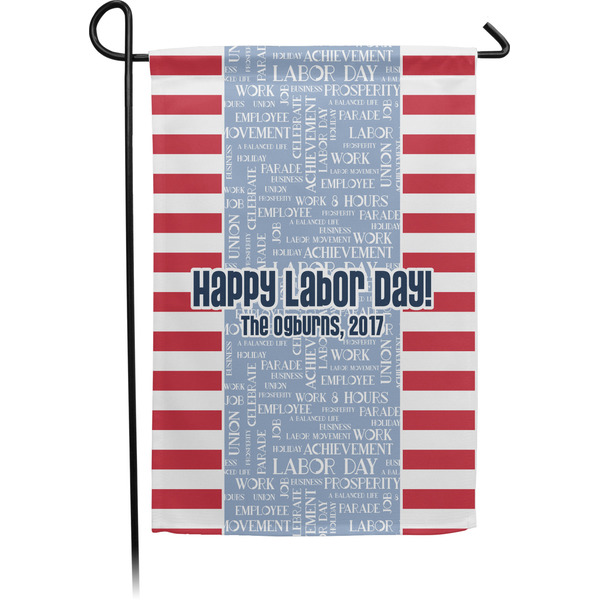 Custom Labor Day Small Garden Flag - Single Sided w/ Name or Text