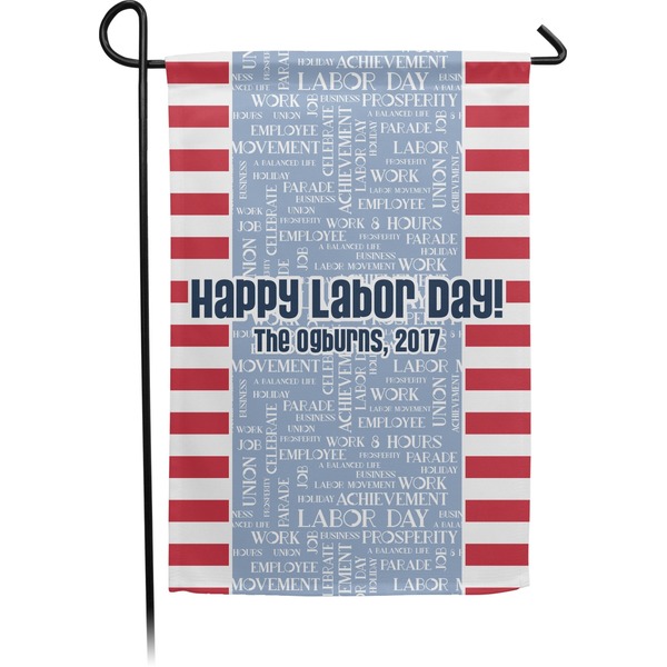 Custom Labor Day Small Garden Flag - Double Sided w/ Name or Text