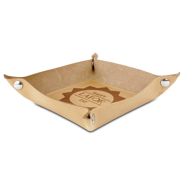 Labor Day Genuine Leather Valet Trays - ANGLE (folded)