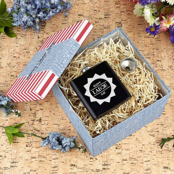 Labor Day Gift Boxes with Lid - Canvas Wrapped - Large - In Context