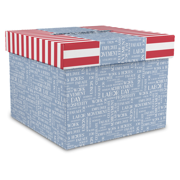Custom Labor Day Gift Box with Lid - Canvas Wrapped - X-Large (Personalized)