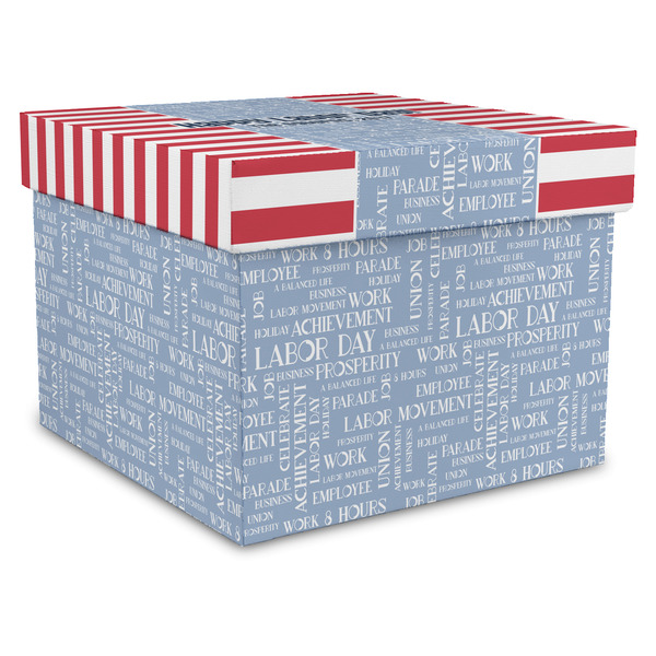 Custom Labor Day Gift Box with Lid - Canvas Wrapped - XX-Large (Personalized)