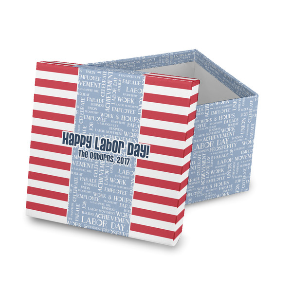 Custom Labor Day Gift Box with Lid - Canvas Wrapped (Personalized)