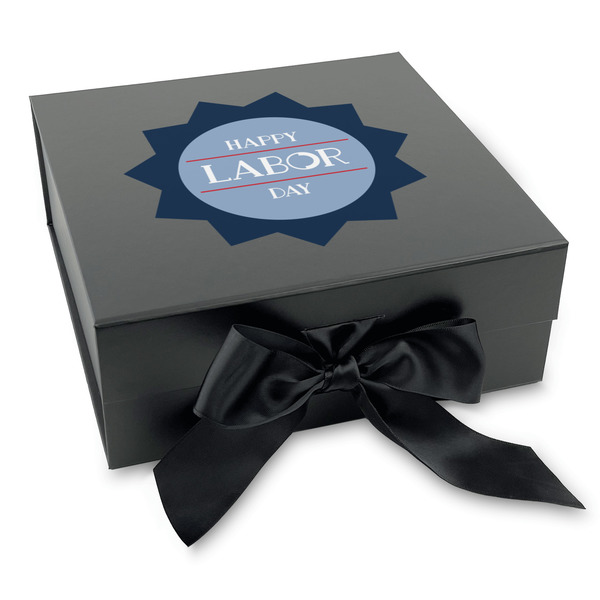 Custom Labor Day Gift Box with Magnetic Lid - Black