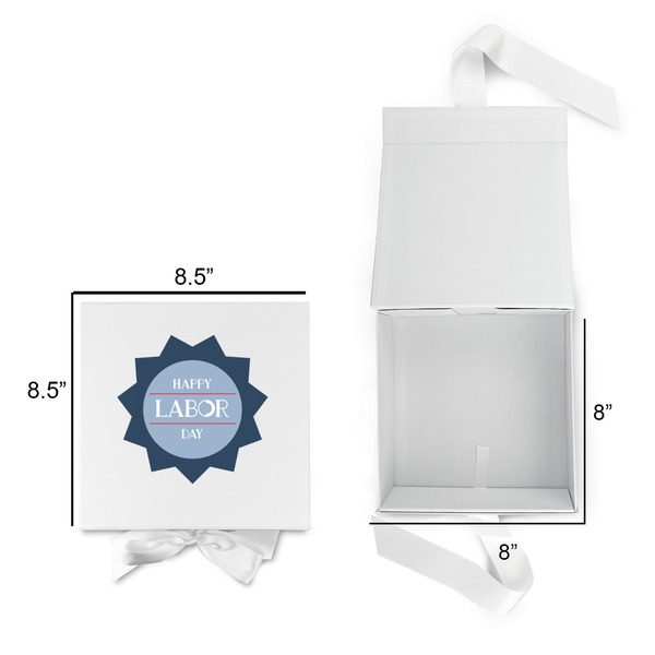 Labor Day Gift Boxes with Magnetic Lid - White - Open & Closed