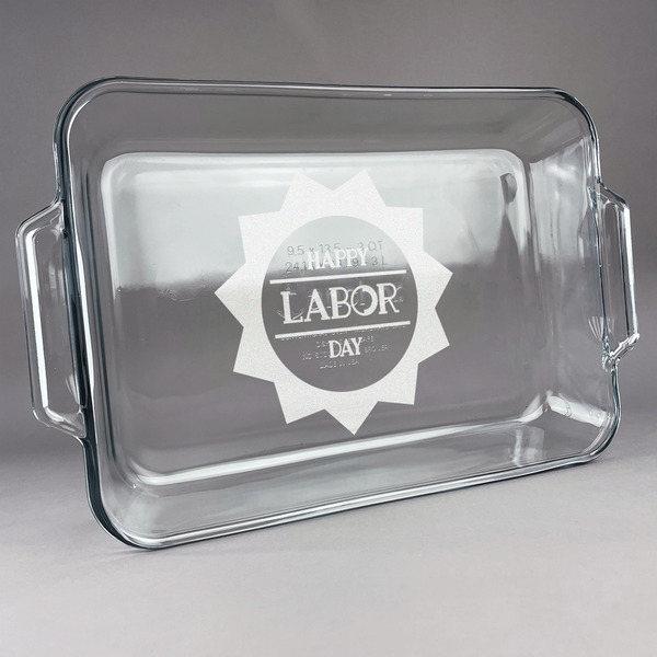 Custom Labor Day Glass Baking and Cake Dish